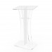 FixtureDisplays® Podium Clear Ghost Acrylic w / White Cross1803-310 Easy Assembly Required